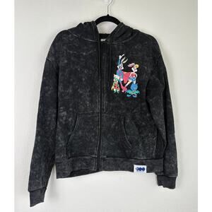 Warner Brothers Loonie Tunes Zip Up Sweatshirt Hoodie Black Size L